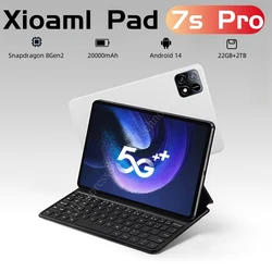 2025 Nieuwe Originele Global Edition Tablet PC Pad 7S Pro Snapdragon 8gen2 Android 14 HD 4 K 22 GB + 2 TB 5G Tablet Dual SIM WIFI tablet