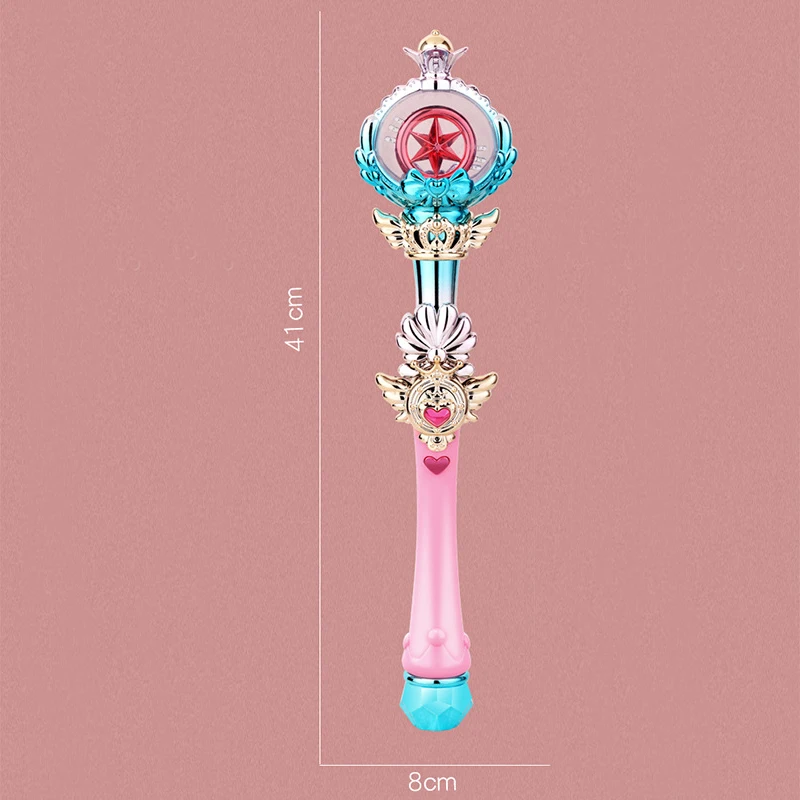 41cm Creative Cute Luminous Magic Wand Kids Girls Fairy Stick With Music Cosplay Props Pretend Princess Birthday Gift Toy