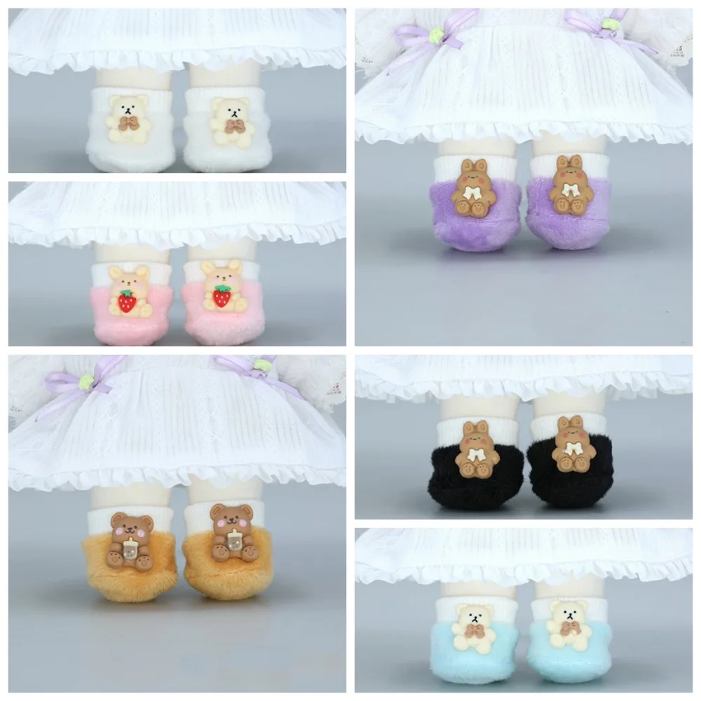 Doll Shoes 20cm Soft Doll Shoes 1/12 Dolls Rabbit Idol Dolls Plush Shoes Bear Multiple Colors 20cm Dolls Plush Shoes Idol Dolls