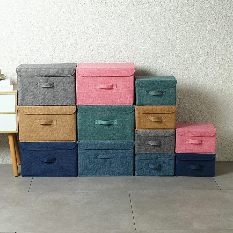 

Folding Non Woven Fabric Storage Box Large Capacity Dustproof Storage Box Home Supplies Clothing Sock Dustproof Storage Box