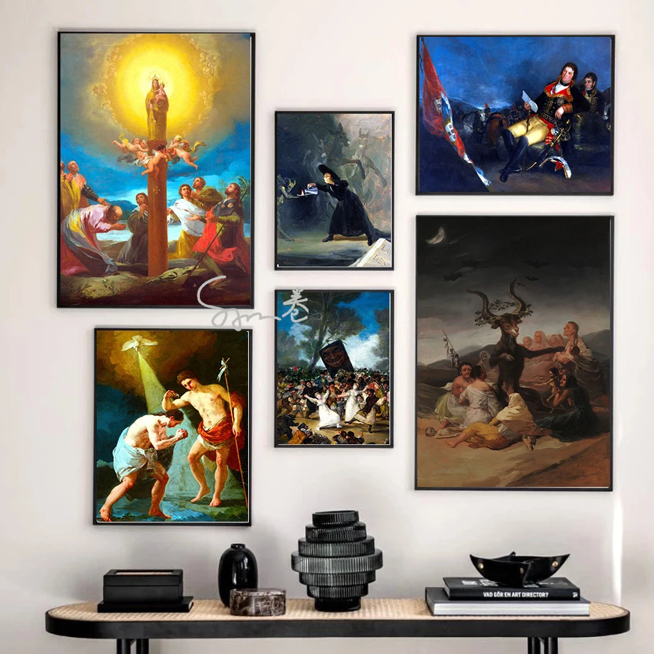 ملصق رسم فني جميل عتيق ، طباعة قماش ، لوحة زيتية ، يلتهم زحل ، ابنه ، #1