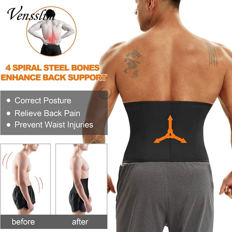 Men Waist Trainer Corsets Double Tummy Control Shapewear Sport Workout Compression Girdle Slimming Body Shaper Belt Weight Loss