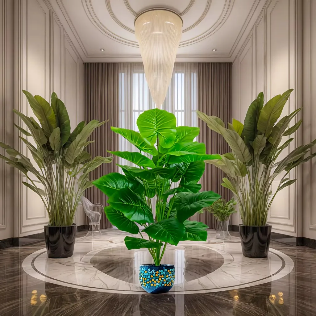 1 Pcs 60-105cm Lifelike Artificial Palm Tree Vibrant Green Faux Plant Real Touch for Home Spring Decor Weddings Gardens