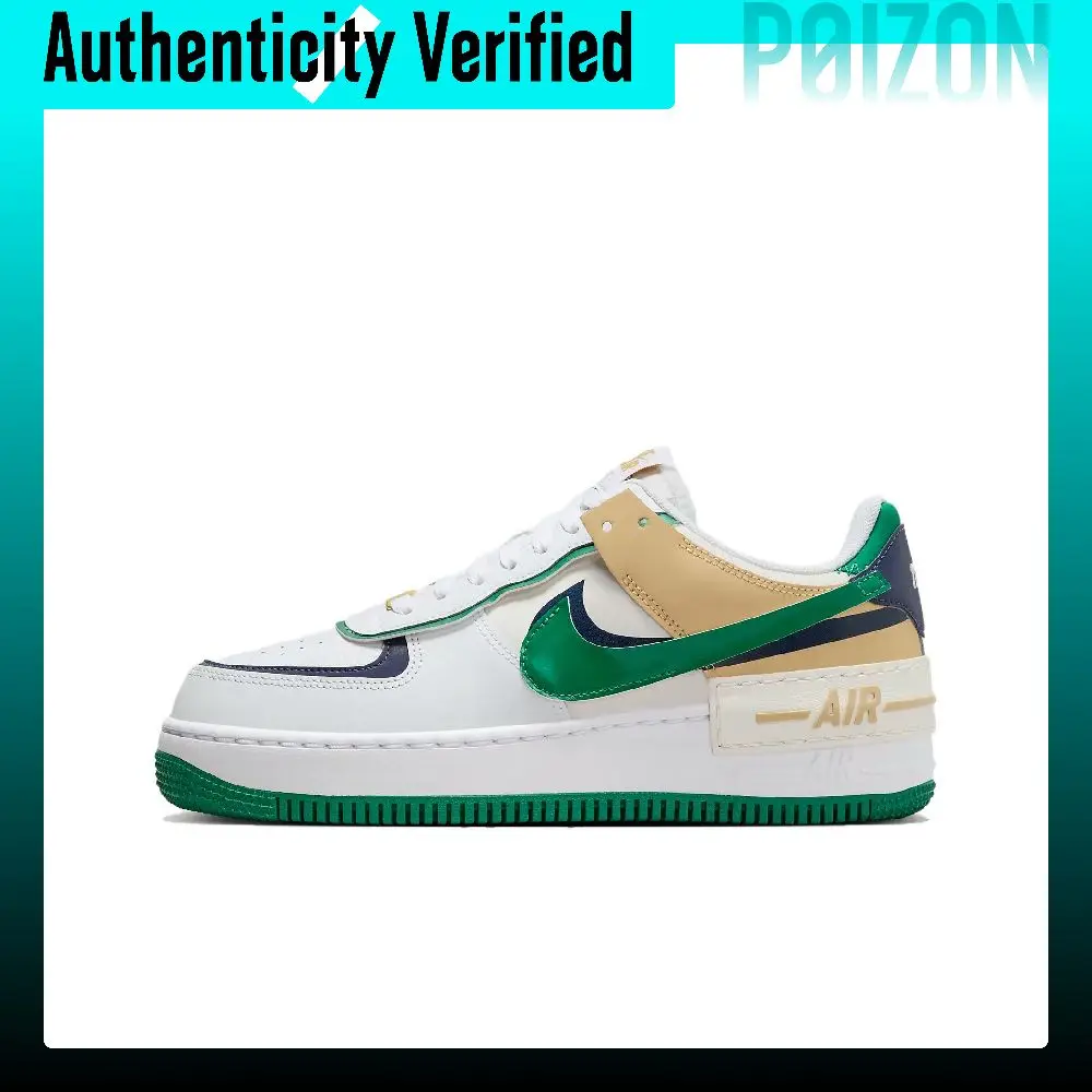 Nike Air Force 1 Shadow Versatile Low top Skateboard Shoes Women's White Green DZ1847-102