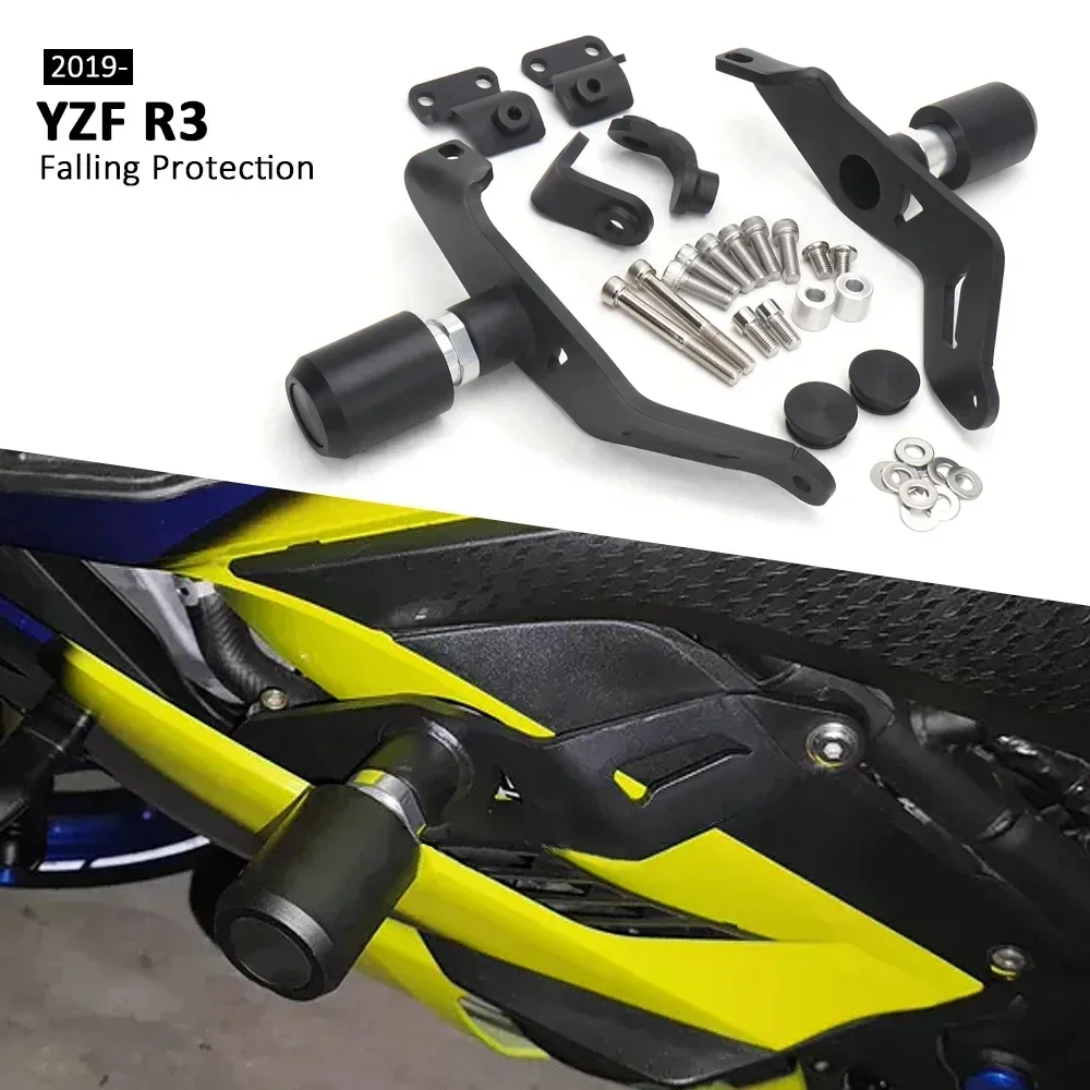 Motorcycle Engine Guard Anti Crash Frame Slider Falling Protector Kit For YAMAHA YZF-R3 YZF R3 2019 2020 2021 2022 2023 2024