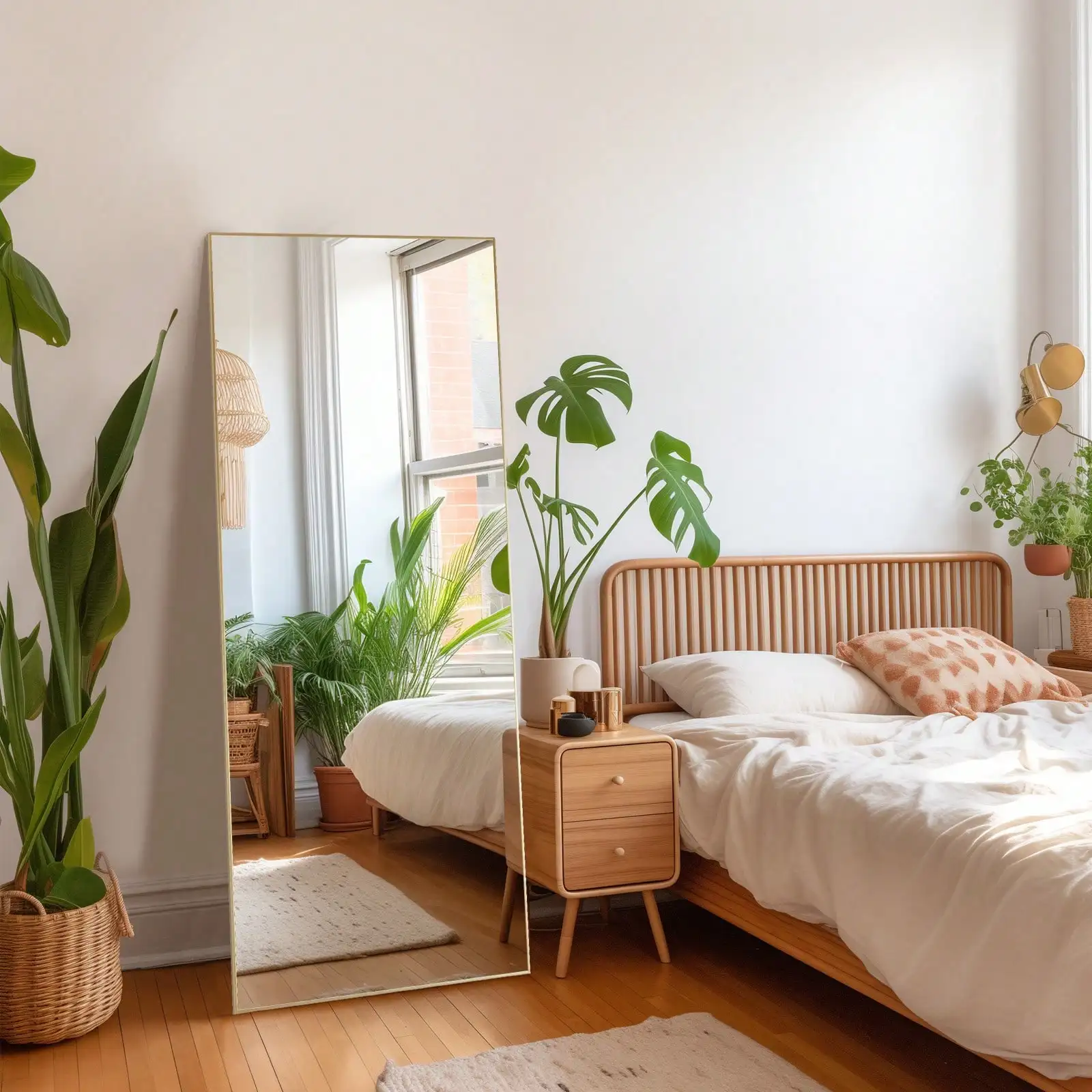 

Full Body Mirror Floor Mirror - 64X21 Inch Full Length Mirror With Aluminum Alloy Frame For Bedroom Living Room Standing Hanging