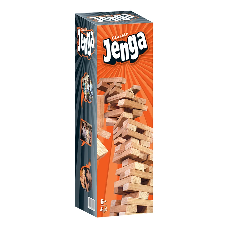 4 national languages Jenga Classic Games Family Entertainment Party Early Education Puzzle Stackoed Playing Cards Birthday Gift