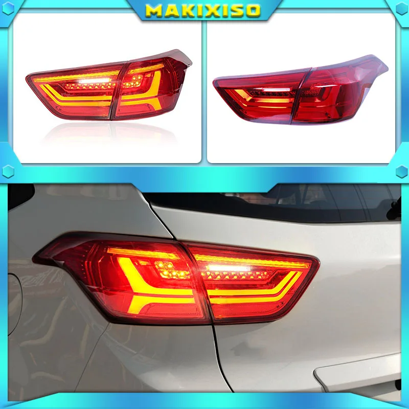 

2pcs For Hyundai creta ix25 2014 2015 2016 2017 LED DRL Rear Bumper tail light fog lamp Brake Warning car styling