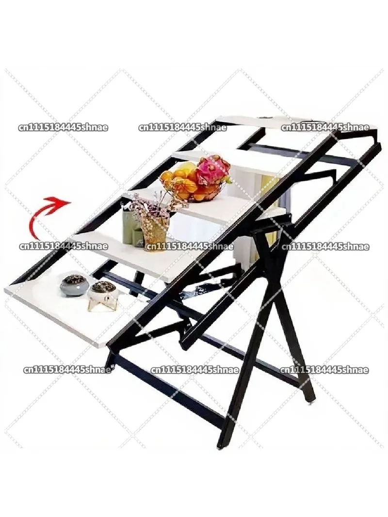 Removable Metal Folding Shelf, Multifunctional Table Organizer & Hanger Rack for Kitchen Home Accessory