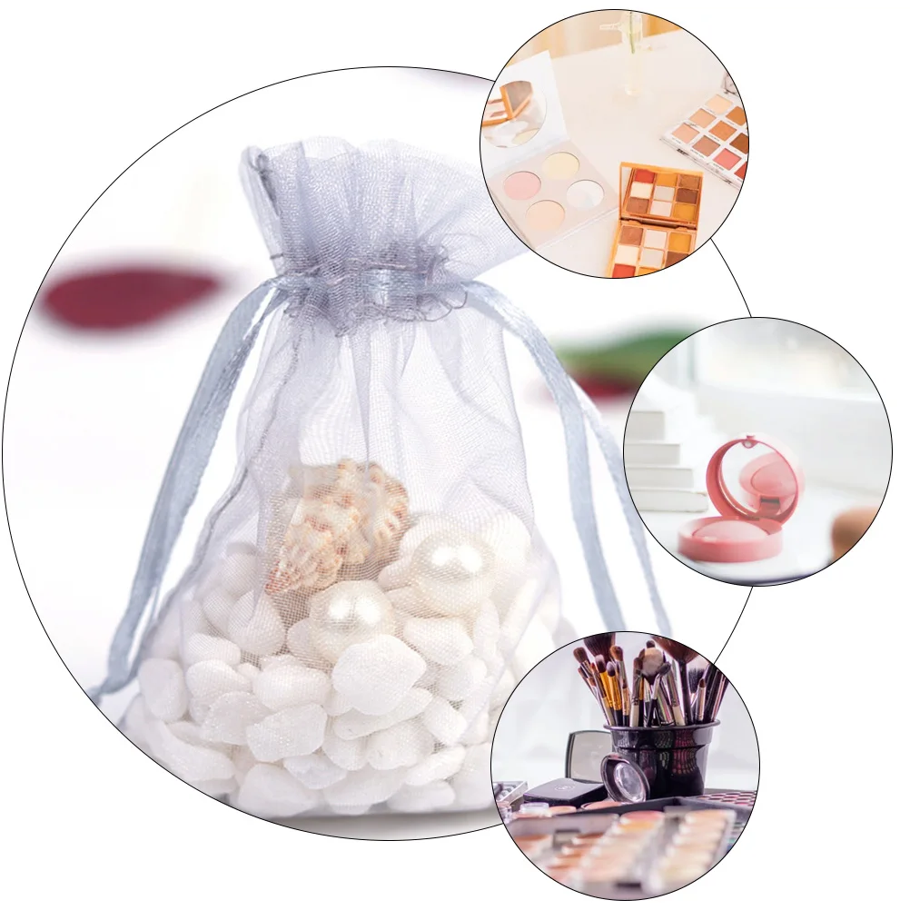 

25 Pcs Mesh Bags for Cosmetics Samples C y Storage Jewelry Holding Gift Drawstring Pouches Wrapping Gauze Goodies Durable