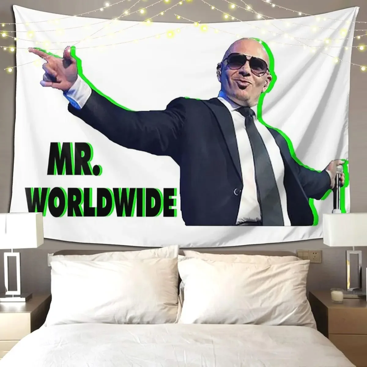 UNIQUE - Mr Worldwide Cool Tapestry Hippie Wall Hanging Aesthetic Home Decoration Tapestries for Living Room Bedroom Dorm Room