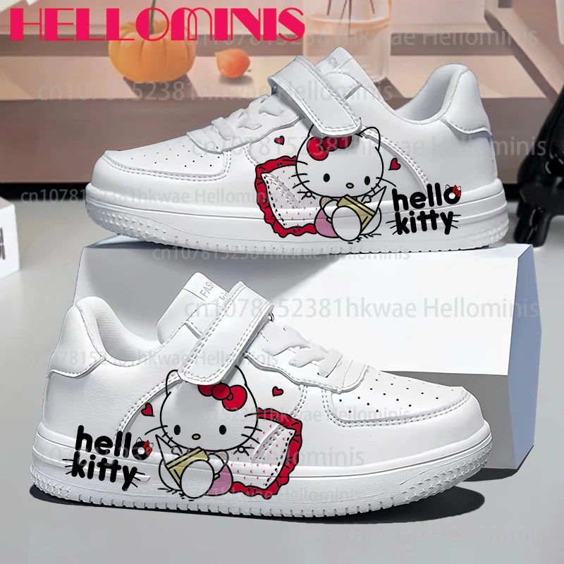

2025 Новые детские кроссовки hello kitty, обувь для девочек, повседневная модная спортивная обувь для детей 7 и 18 лет, подарочная одинаковая обувь для всей семьи