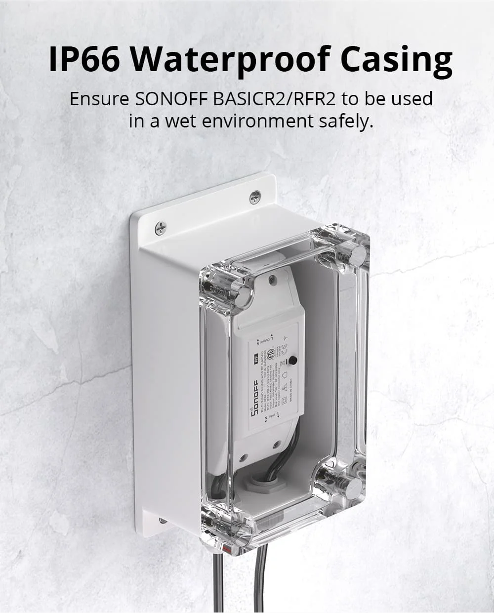 15pcs SONOFF IP66 Waterproof Switch Box Cover For Sonoff Basicr2 Basicr4 Rfr2 Water-resistant Dust Proof Case