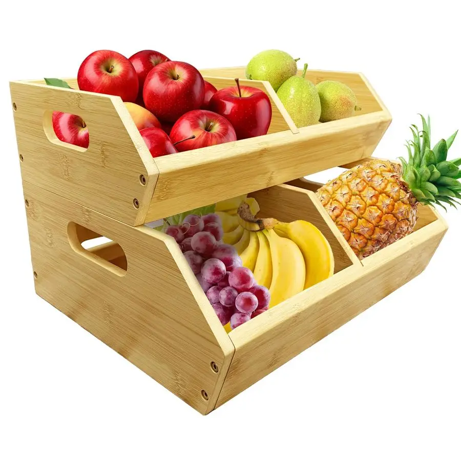 

Штабелируемые контейнеры для хранения овощей, органайзеры для кухни и кладовой и корзины для хранения фруктов, овощей, продуктов, хлеба, горшка