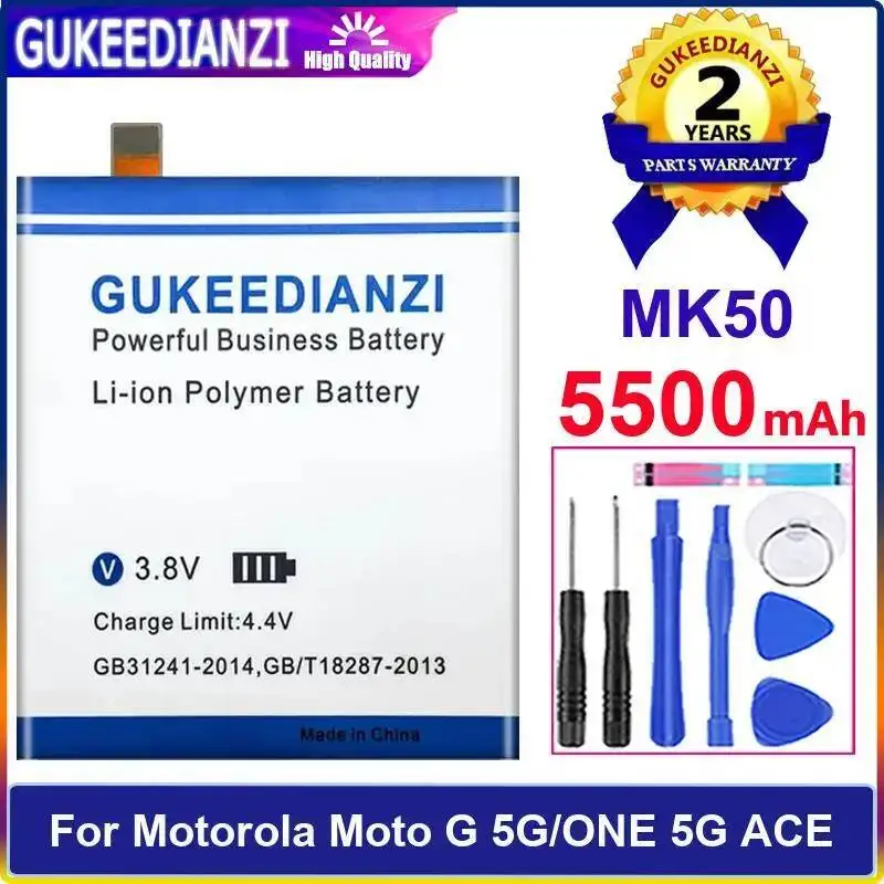 

Стабильный аккумулятор MK50 5500 мАч для Motorola Moto G 5G One Ace большой емкости для мобильного телефона