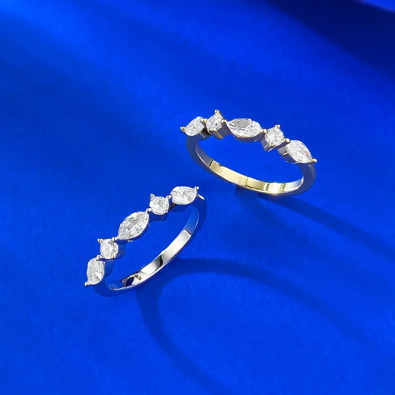 

Sparkling Full High Carbon Diamonds Women's Ring, Gold Plated Promise Wedding Band & Engagement Ring 925 Sterling Silver Jewelry