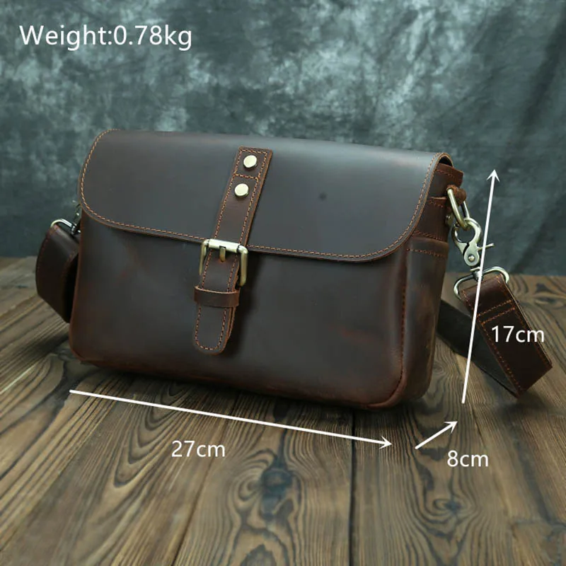 Luufan-Bolso de hombro Vintage para hombre, bandolera de piel auténtica de 7,9 pulgadas, bandolera para iPad, bolso de viaje pequeño