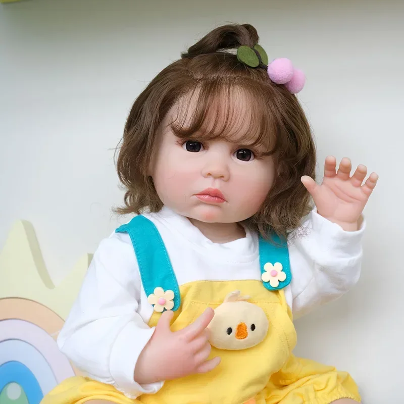 55CM Silikonowa lalka Reborn Baby Doll Julieata Toddler Princess 3D Skin z widocznymi żyłami Prawdziwie wyglądające lalki dla dziewczynek