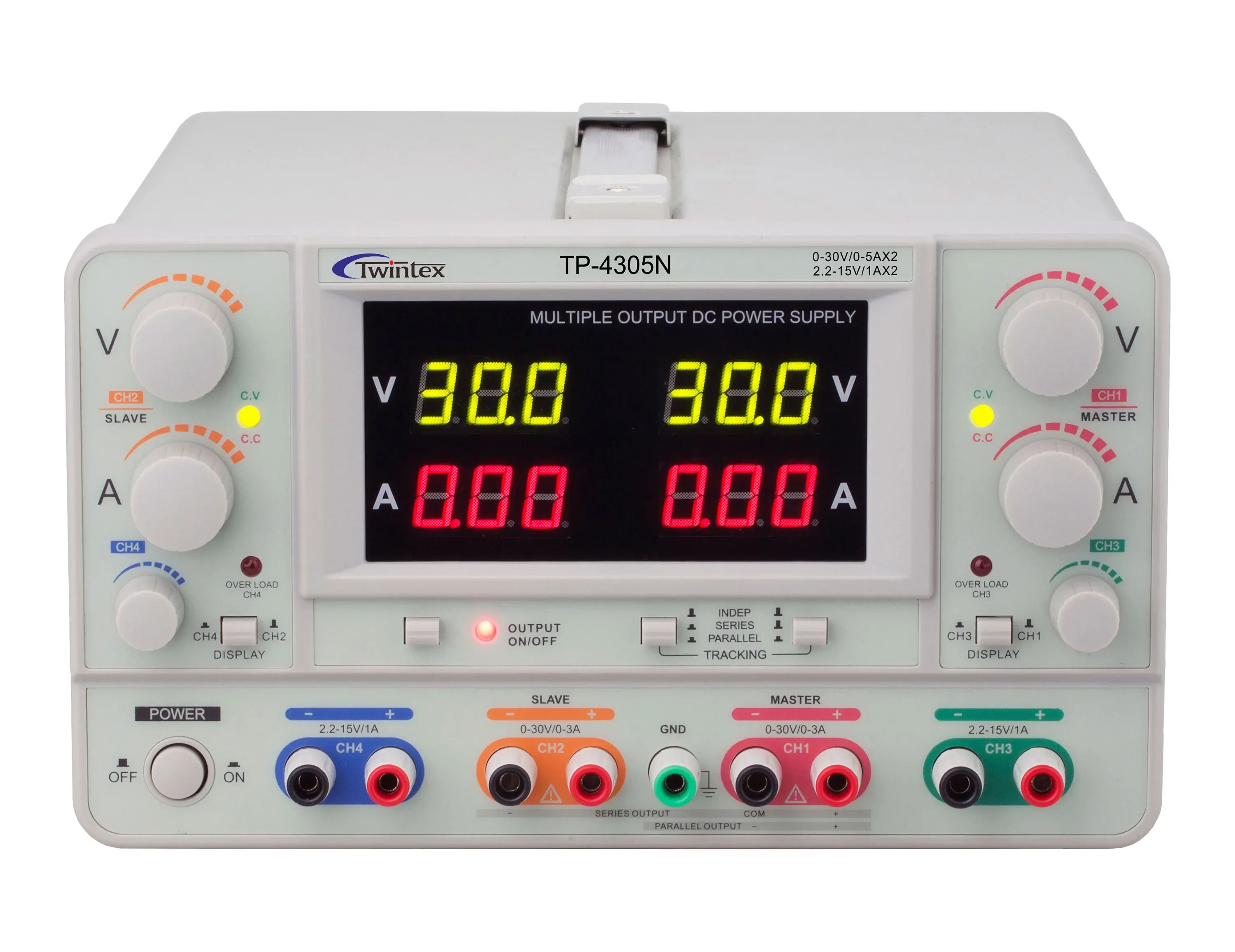 TP-4305N Toroidal Transformer Multiple Laboratory Regulated Linear 4 Channel Output Power Supply 30V 5A