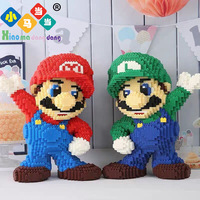 35cm  Super Marios Bros Big Building Blocks Anime Figure Cartoons Model Gient Super Mario Blocks Ornaments Children Gifts