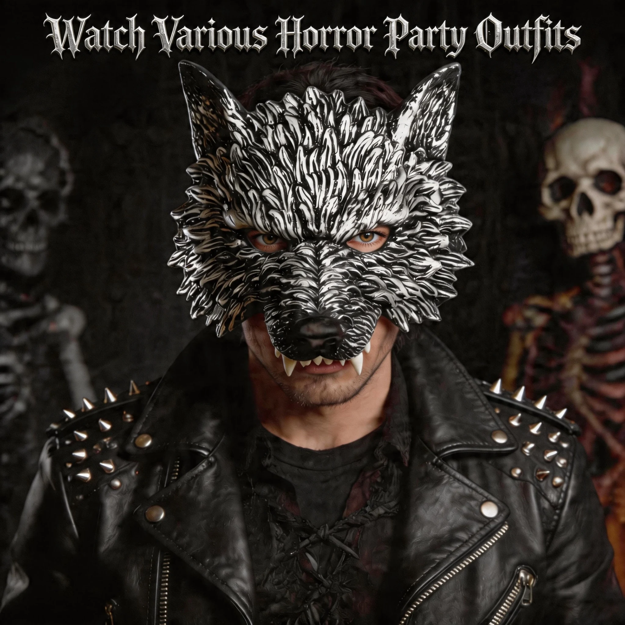 Realistische 3D-Wolfsmaske für Erwachsene, Weiches Kunstleder-Material, Ideal für Halloween-Cosplay & Maskenbälle – Detail 4