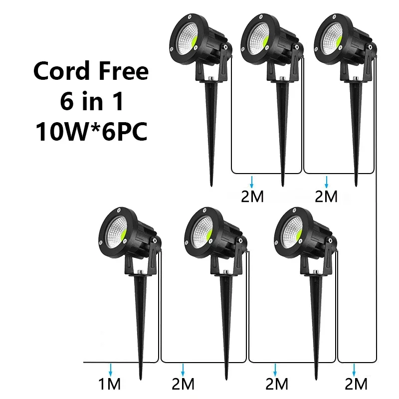 Connect The Cable Combination 8-In-1 6-In-1 Garden Decorative Lawn Light 10W Ip65 Waterproof Garden Spot Light Ac220 110V Dc12V