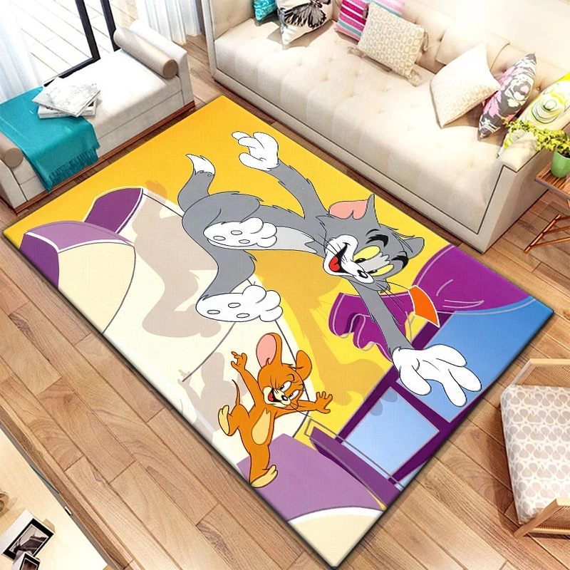 Film Tom and Jerry HD Large Area Printed Carpet,Living Room Decor,Sofa,Table,Rug.Picnic,Camping,Outdoors,Door,indoor,Beach Mat.