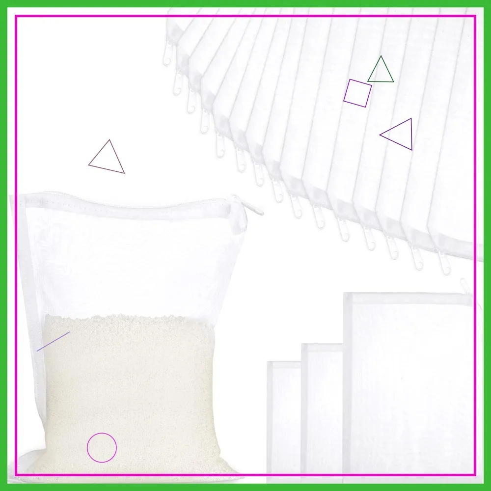 

15 Pcs 3 Sizes Aquarium Filter Mesh Bags 150 Micron Fine Media Bags with Zipper for Fish Tank, 4x6, 7.9x6, 7.9x11.8 Inch