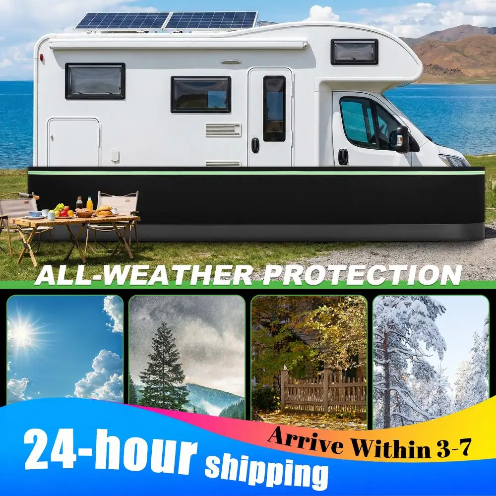 

Underpinning Cover with Tightly Metal Plates Windproof Trailer Skirts Easy Installation Waterproof for Mobile Home Exterior
