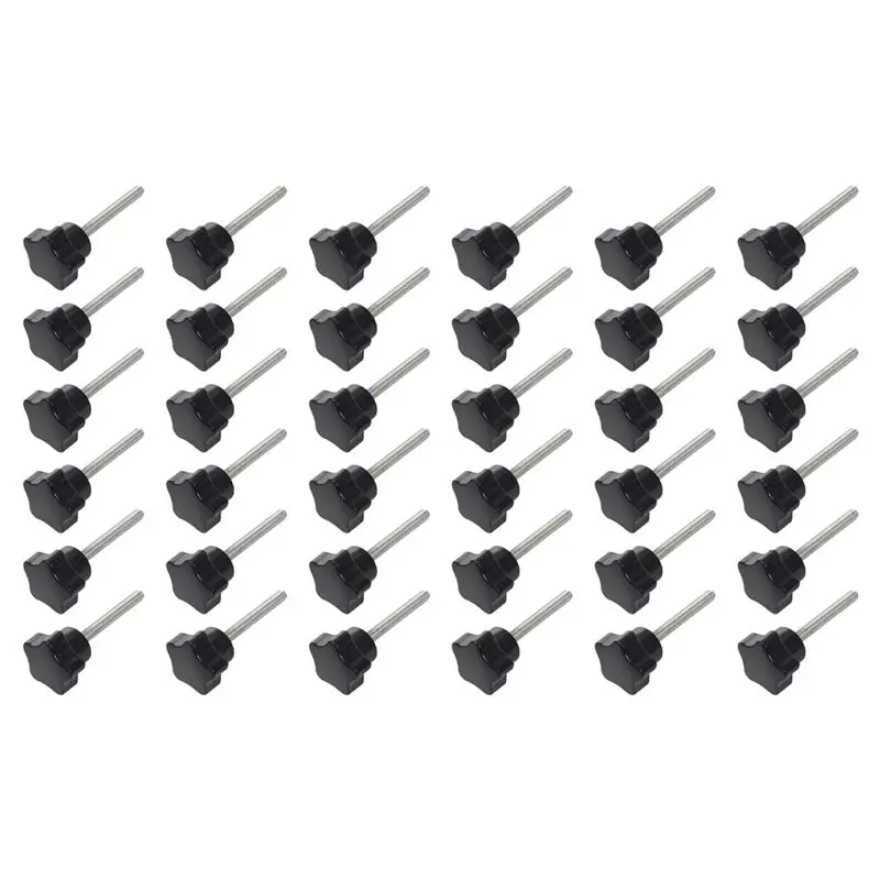 Most-36 Pcs M6 X 50 Mm Locking Star-Shaped Plastic Head Male Thread Knob Grip