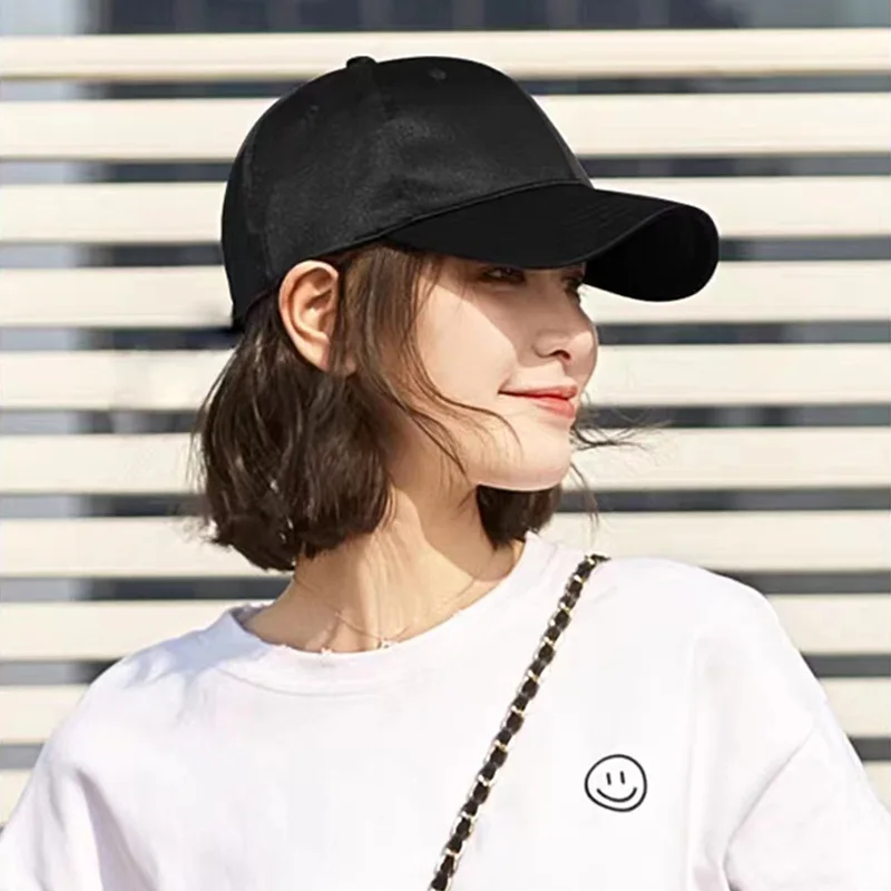 New Fashion Hat Hair Extensions Medium Long Ladies Curly Wigs Hats Connected Head Cover Synthetic Peaked Cap Wig For Women