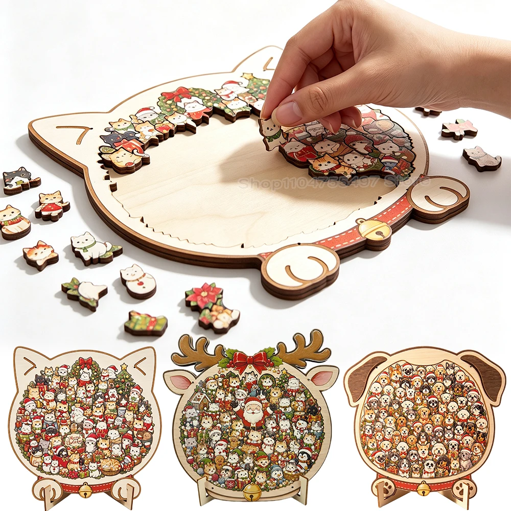 Woodworking Jigsaw - Animal Shaped Christmas Wooden Jigsaw Puzzle