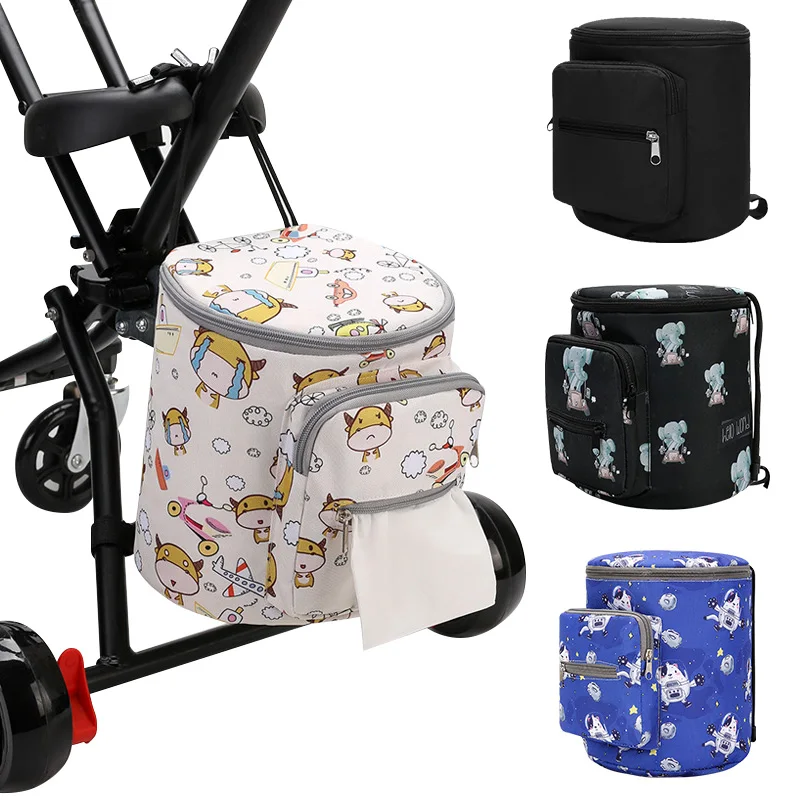 

Baby Stroller Organizers Universal Storage Hanging Bag Fashion Cartoon Print Multifunctional Large Capacity Children Storage Bag