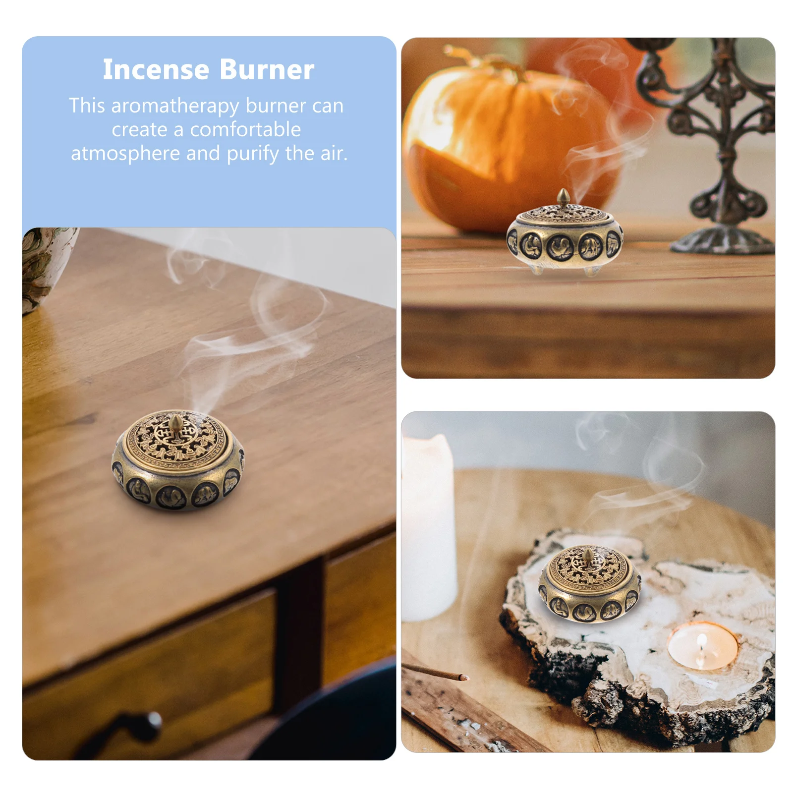 

Chinese Zodiac Incense Burner Bowl Aroma Burner Desktop Censer Decor Metal Handicraft For Home Yoga Room Gift