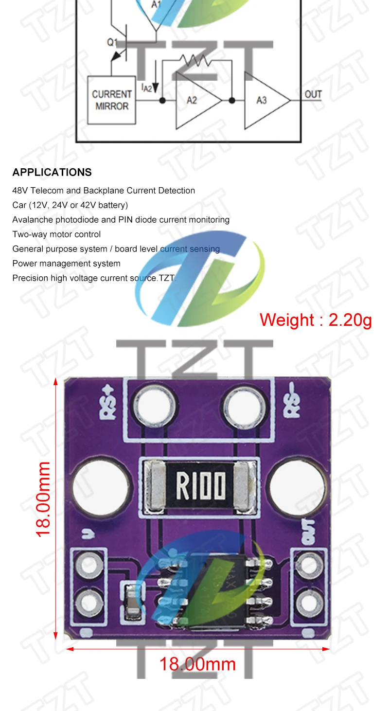 1/3 Stück MAX4080 MAX4080SASA Strommodul Strommessverstärker-Detektormodul hohe Präzision 4,5V 190uA für Arduino – Detail 2