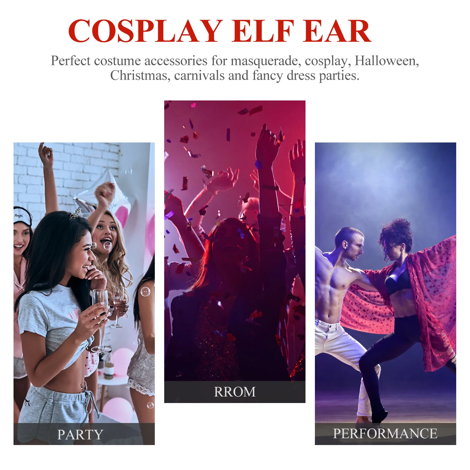 

Halloween Ear Accessory Soft Pointed Elf Ears for Cosplay Costume Dress Up Makeup Prop Brown Pixie Kids Adult Party