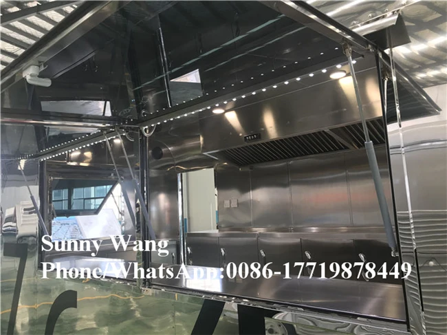 Baja tahan karat kualitas tinggi Ponsel baja tahan karat Trailer MAKANAN TRUK jagung es krim keranjang dengan roda