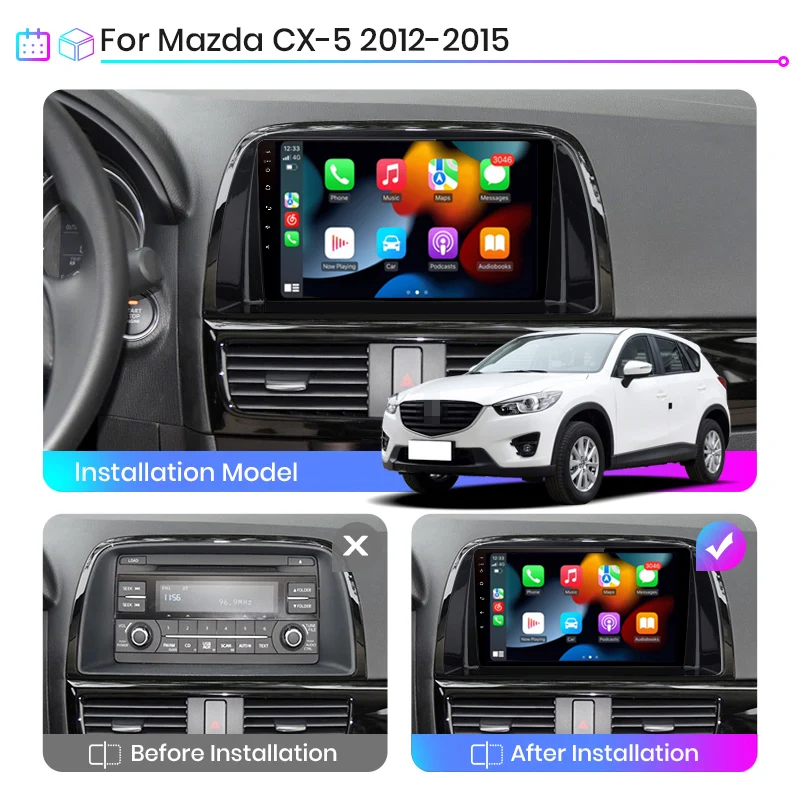 8GB + 128GB Android 13 radio per Mazda CX5 CX-5 2012 2013 2014 2015 Car stereo Multimedia Player Carplay Auto navigazione GPS 2DIN