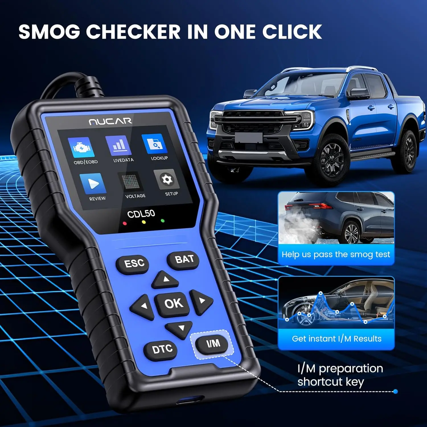 الماسح الضوئي CDL50 OBD2، أداة تشخيص OBD2 الكاملة لجميع السيارات 1996+