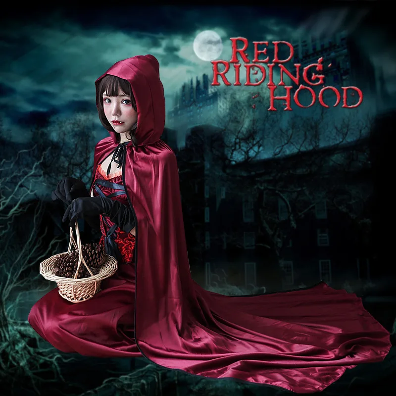 

2024 loween Costume Little Red Riding Hood Funny Performance Cloak oulder Wrap Role Play Cosplay Women's Wear