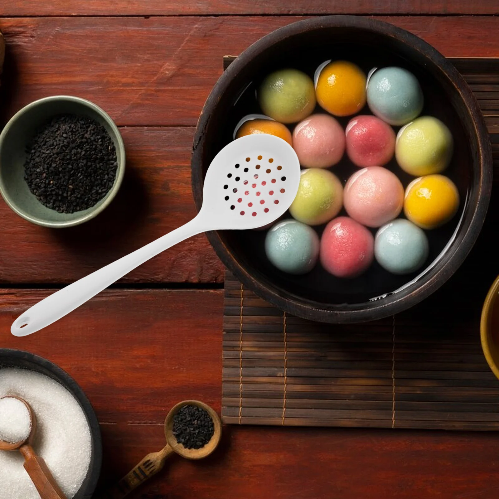 

Heat Resistant Silicone Colander Spoon Nonstick Safe Flexible Kitchen Gadget Essential Cooking Utensil Hot Pot Pasta