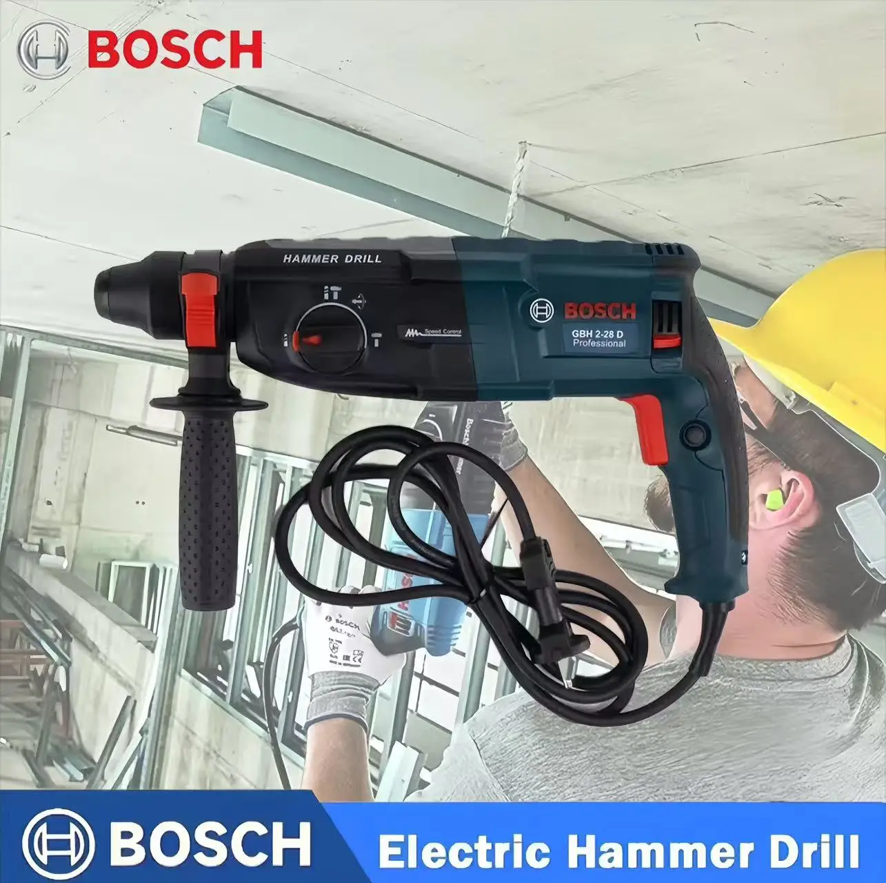 Bosch GBH2-28DRE Rotary Hammer 2.9kg Lightweightwith box 3-Function Electric Hammer and 880W High Power