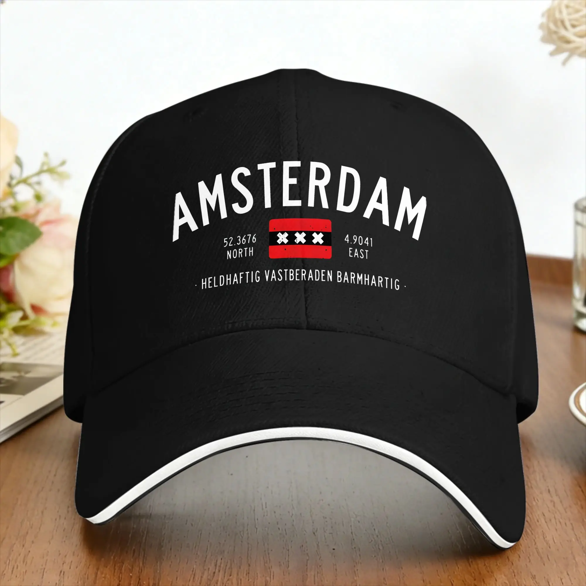 Amsterdam Flag Baseball Cap  Unisex-Teens Custom Logo Trucker Hat Sun Visor Running Hippie Baseball Caps Birthday Gift