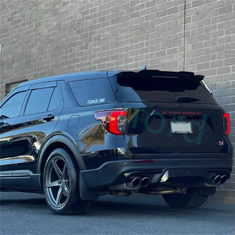 

Carbon Fiber Rear Roof Spoiler Wing Lip for Ford Explorer 2020-2024 gloss black