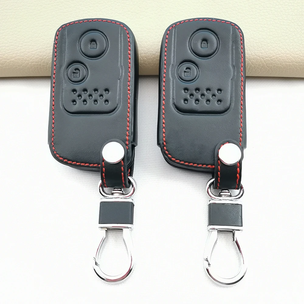 Portachiavi in pelle portachiavi Cover per Honda Fit Shuttle Freed Spike Hybrid Stepwgn Spada Keyless Smart 2 pulsanti Protector