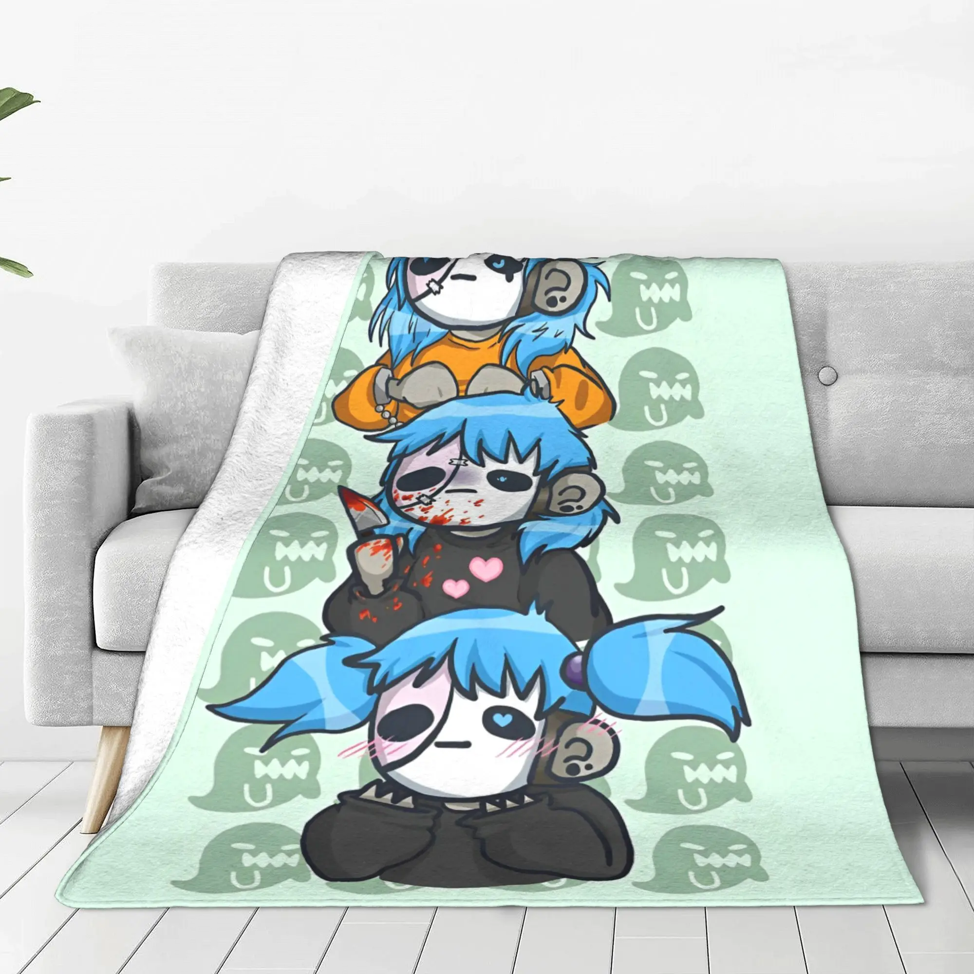 Sally Face Game Anime SF Velvet Throw Blankets Horror Sal Fisher Blanket for Home Travel Super Warm Rug Piece Breathable