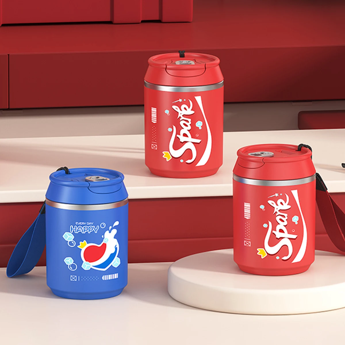 

WORTHBUY 460 мл портативный стакан с двойными стенками, изолированная кофейная кружка, герметичный термос из нержавеющей стали 304, чашка для питья с веревкой