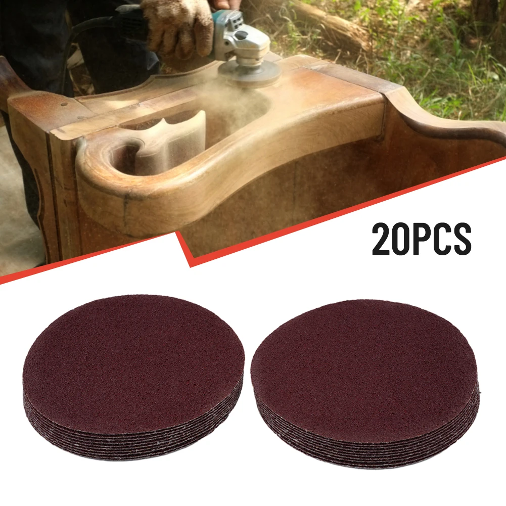 20pcs 4inch/100mm Red Brown 40-2000Grit Special Sandpaper Disk For Round Polishing Flocking Sandpaper