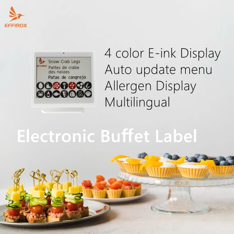 Electronic Buffet Labels Demo Kit for Hotel Digital Food Signs Restaurant Smart Labels Buffet Electronic Display