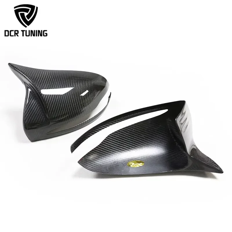 Dry Carbon Fiber Front Mirror Cover Stick On M LOOK LHD ONLY for -
